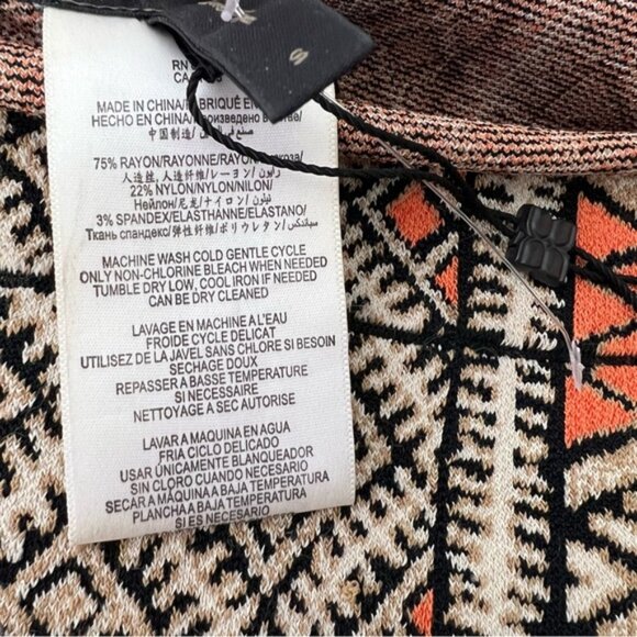 BcbgMAXAZRIA skirt stretchy bodycon boho tan brown orange formal luxury - Picture 5 of 10